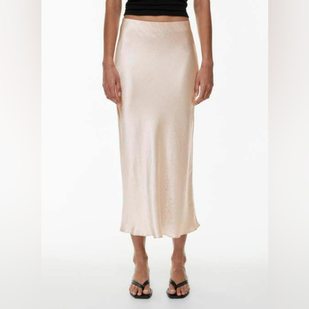 Aritzia Satin Maxi Skirt in Soft Champagne